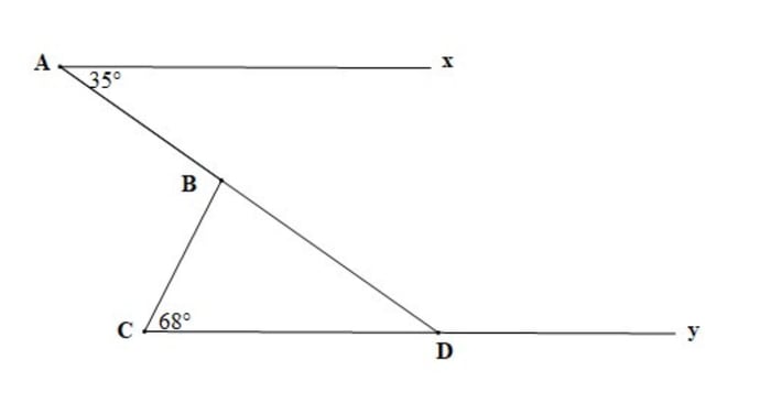 Bài tập Toán lớp 7: Tổng ba góc của một tam giác với đáp án